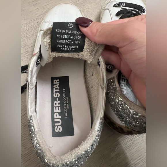 Golden Goose Superstar Leather sneaker with glitter and leopard print heel - Picture 3 of 11